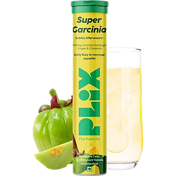 Plix - Super Garcinia Bubbly Effervescent Daily Fizzy to Manage Appetite Pineapple Masala Flavour Tablets (15N)
