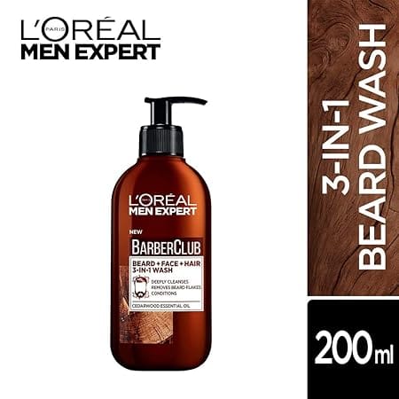 Loreal - Men Expert Barber Club Beard , Face , & Hair Wash (200ML)