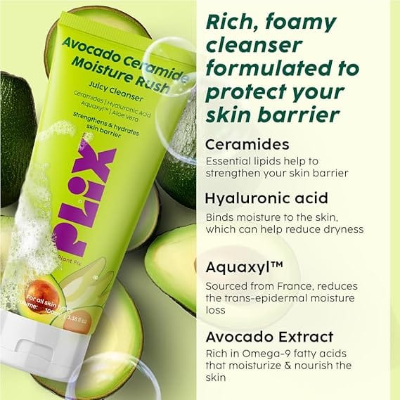 Plix - Avocado Ceramide Moisture Rush Juicy Cleanser  (100Ml)