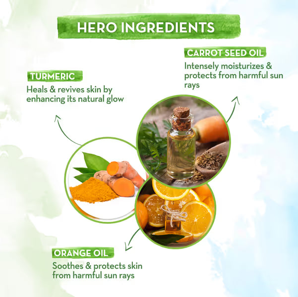 Mama Earth - Ultra Light Indian Sunscreen with Carrot Seed & Turmeric SPF 50 PA+++ (80g)