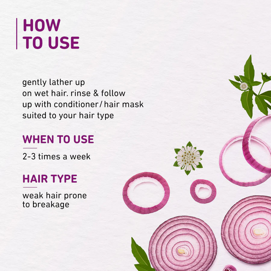 Plum - Onion and Biotin Sulphate free & Paraben Free Shampoo (250mL)