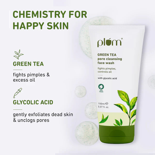 Plum - Green Tea Pore Cleansing Face Wash with Glycolic Acid (150ml)