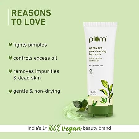 Plum - Green Tea Pore Cleansing Face Wash with Glycolic Acid (100ml)