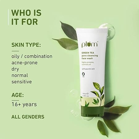 Plum - Green Tea Pore Cleansing Face Wash with Glycolic Acid (100ml)