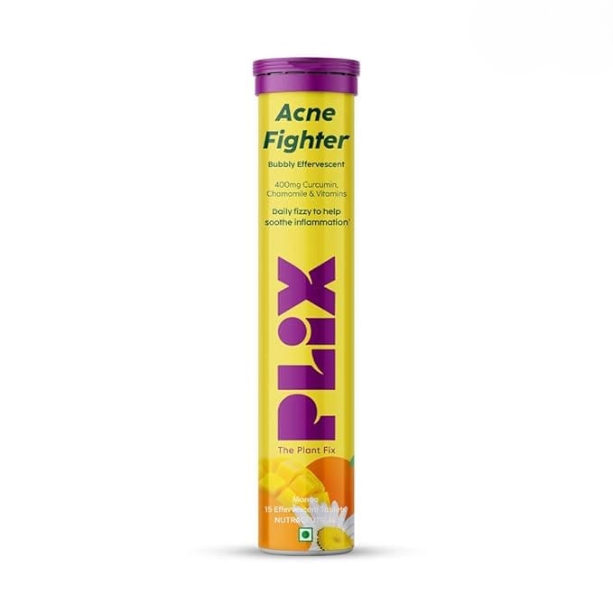 Plix - Acne Fighter Bubbly Effervescent Daily Fizzy To Help Soothe Inflammation Flavour Tablets (15N)