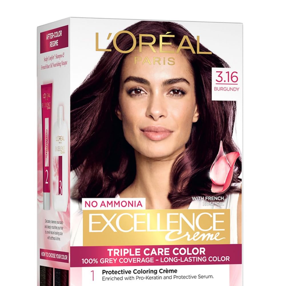 Loreal Paris - No Ammonia Excellence Creme Triple Care Color [3.16 Burgundy]