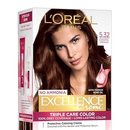 Loreal Paris - No Ammonia Excellence Creme Triple Care Color [5.32 Caramel Brown]