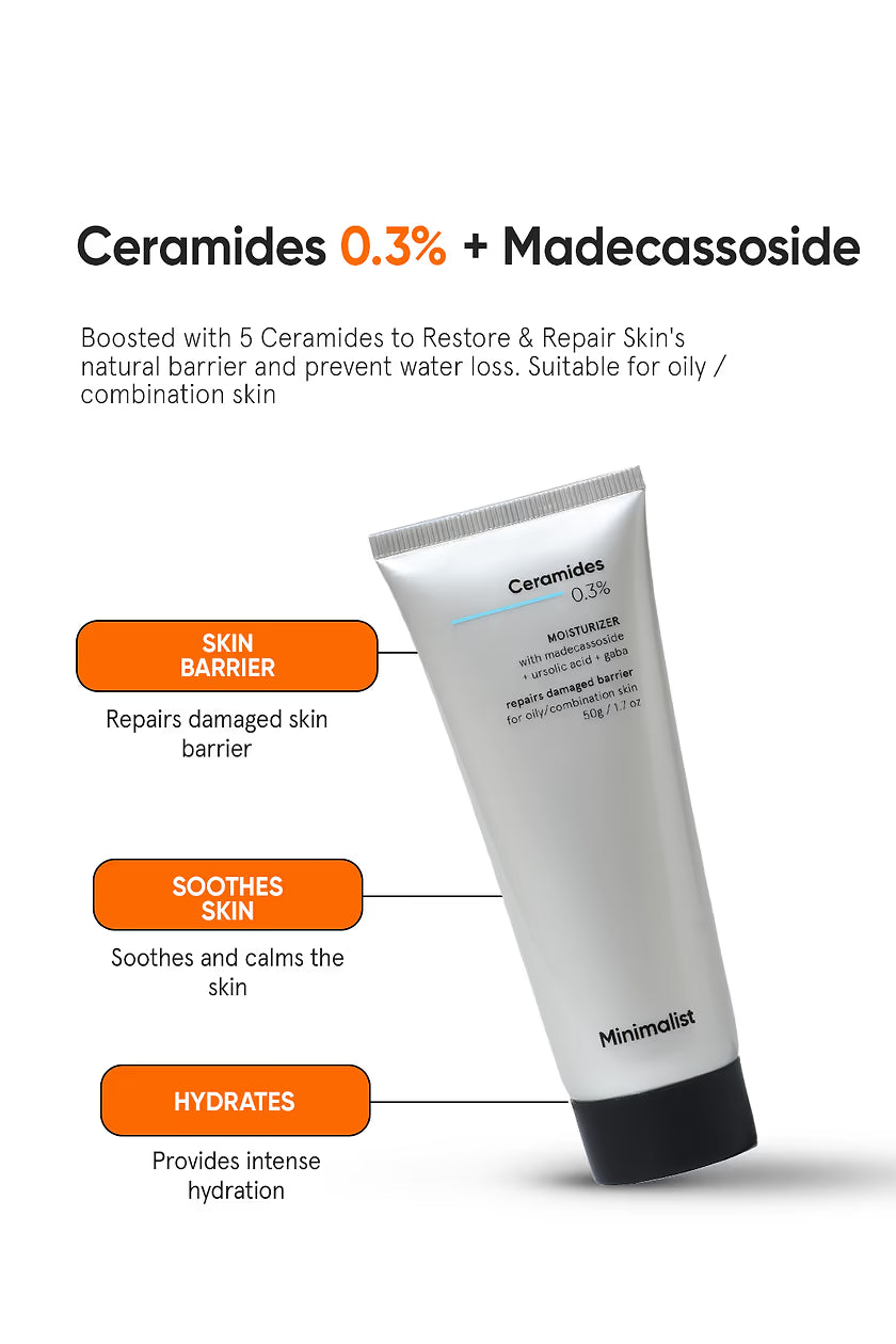 Minimalist - Ceramides 0.3% Moisturizer With Madecassoside + Ursolic Acid + Gaba (50g)