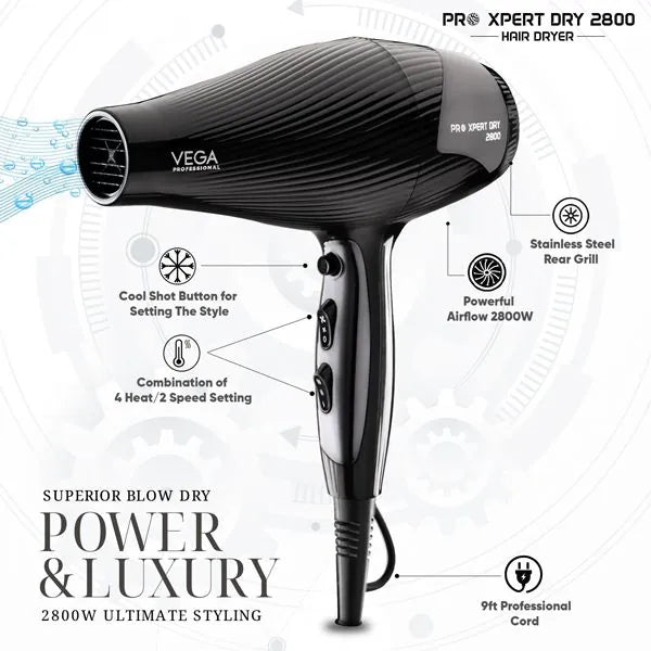 Vega Professional - Pro Xpert Dry 2800 Hair Dryer (VPPHD - 10)