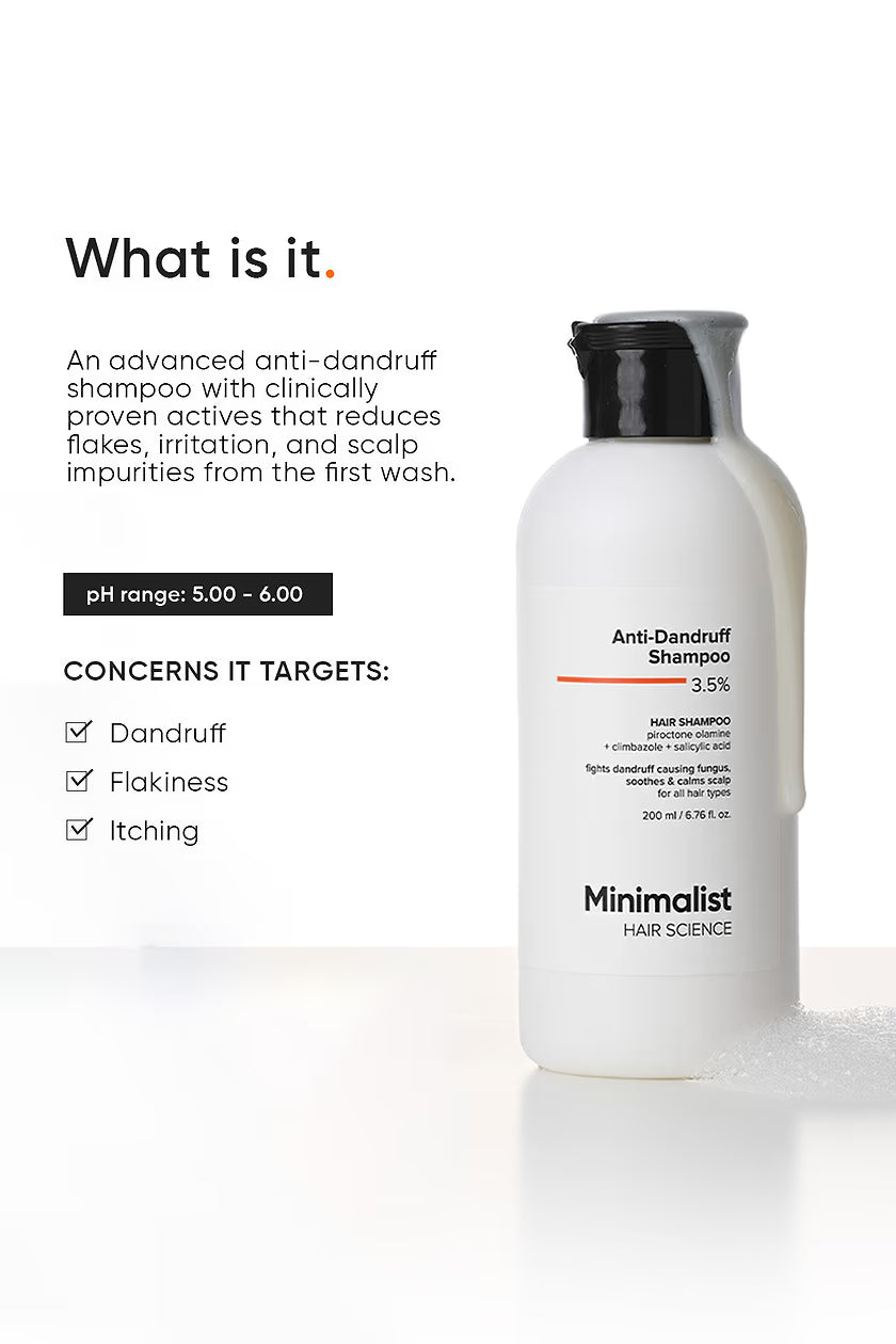 Minimalist - Anti - Dandruff Shampoo 3.5% Hair Shampoo (200ML)