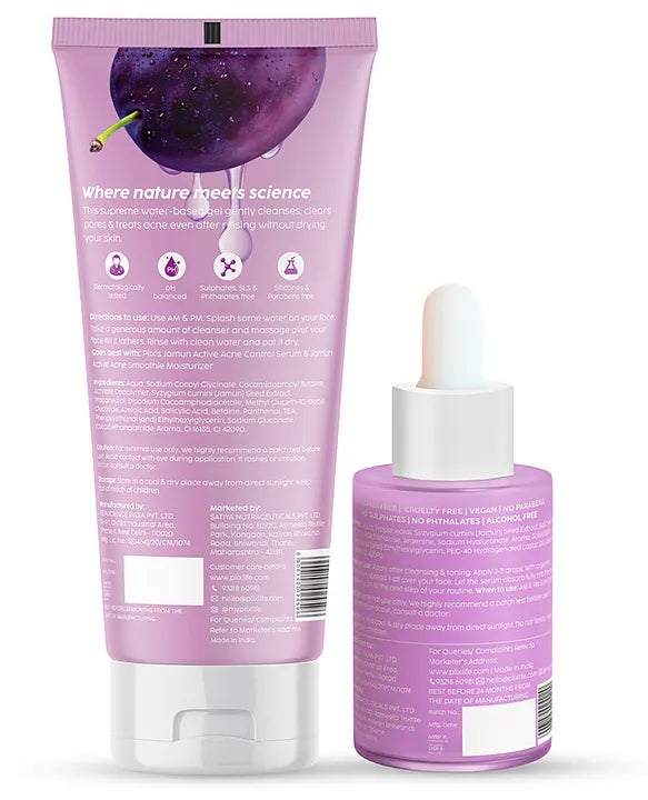 Plix - Jamun Active Acne Duo Dewy Serum & Juicy Cleanser