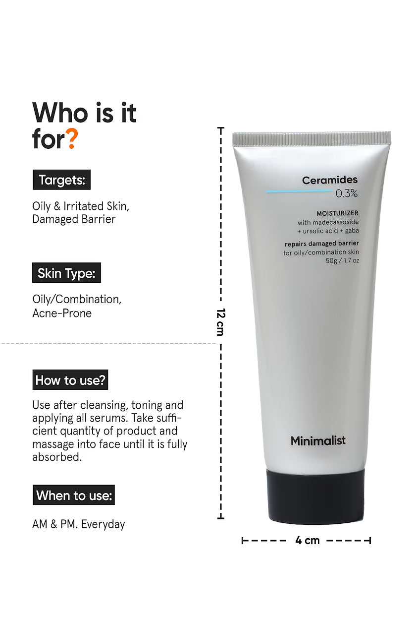 Minimalist - Ceramides 0.3% Moisturizer With Madecassoside + Ursolic Acid + Gaba (50g)