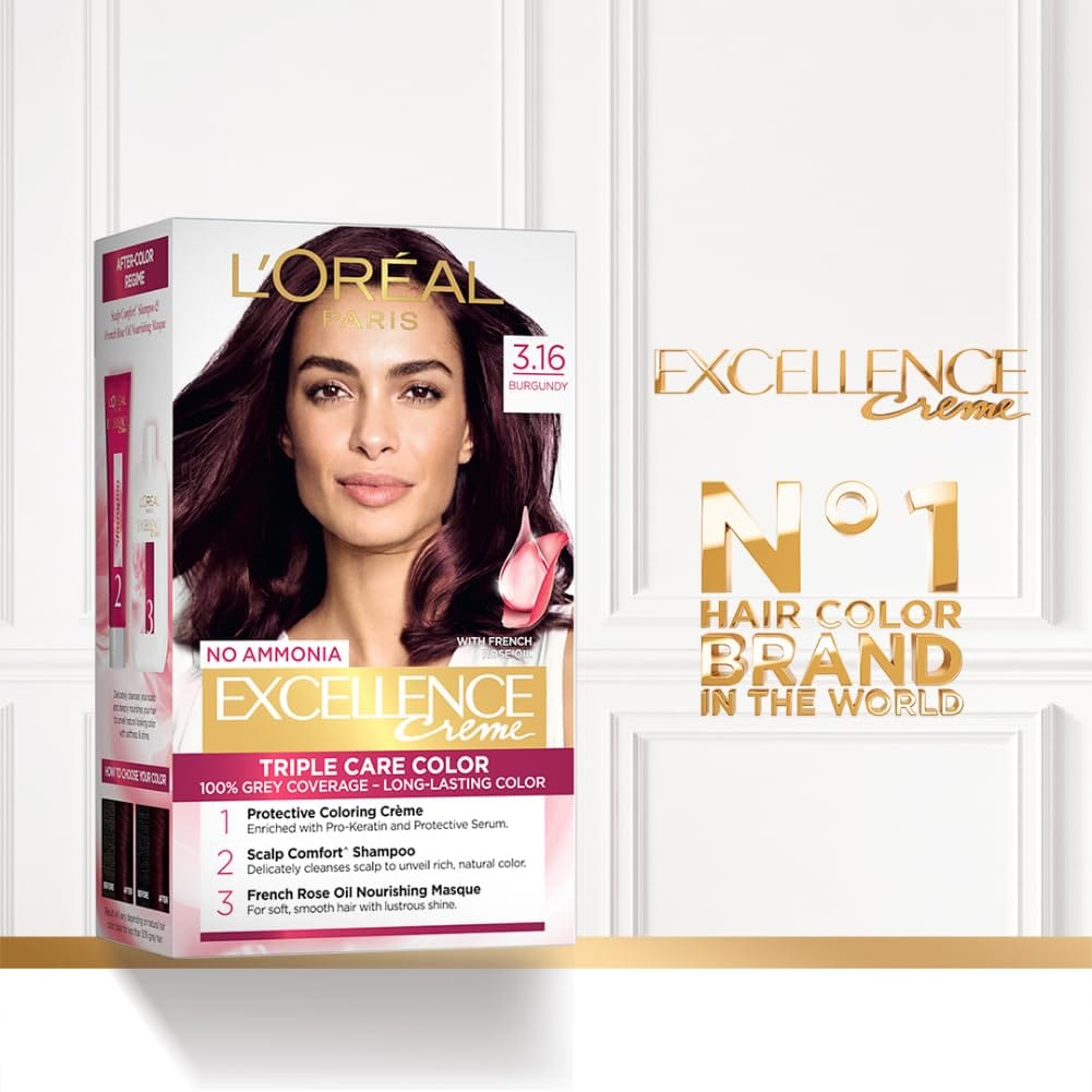 Loreal Paris - No Ammonia Excellence Creme Triple Care Color [3.16 Burgundy]
