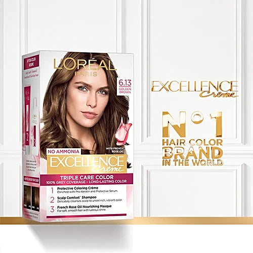 Loreal Paris - No Ammonia Excellence Creme Triple Care Color [1 Black]