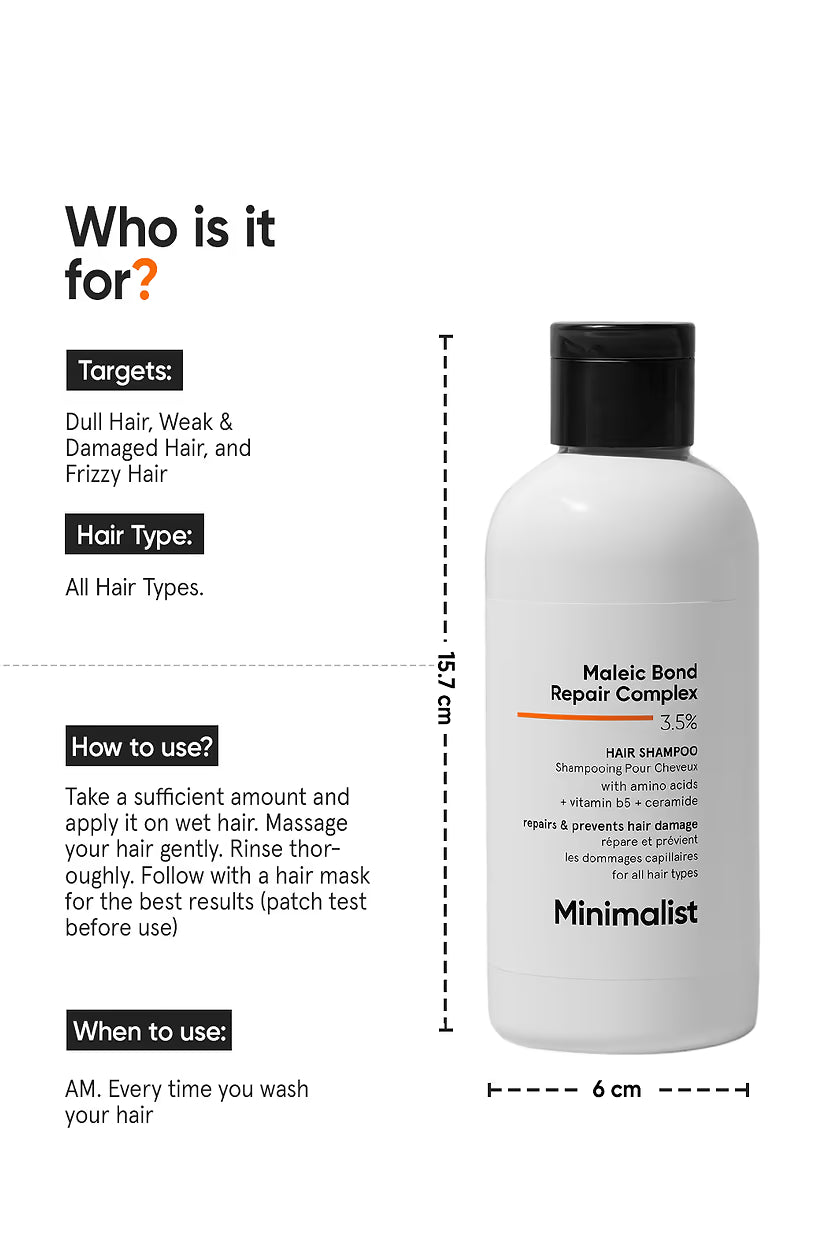 Minimalist - Maleic Bond Repair Complex 3.5% Hair Shampoo (250ML)