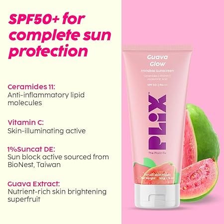 Plix - Guava Glow Invisible Sunscreen Spf 50 PA+++ (50g)