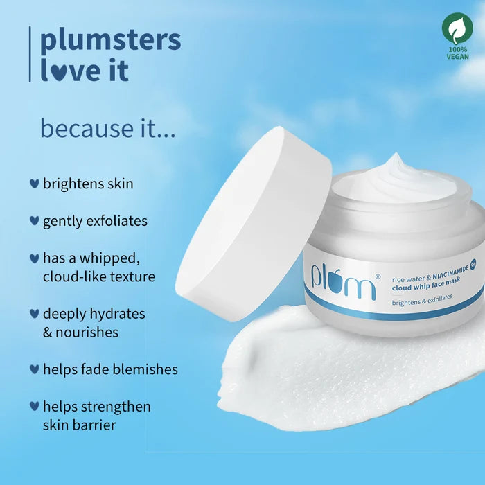 Plum - Rice Water & Niacinamide 5% Cloud Whip Face Mask (50g)