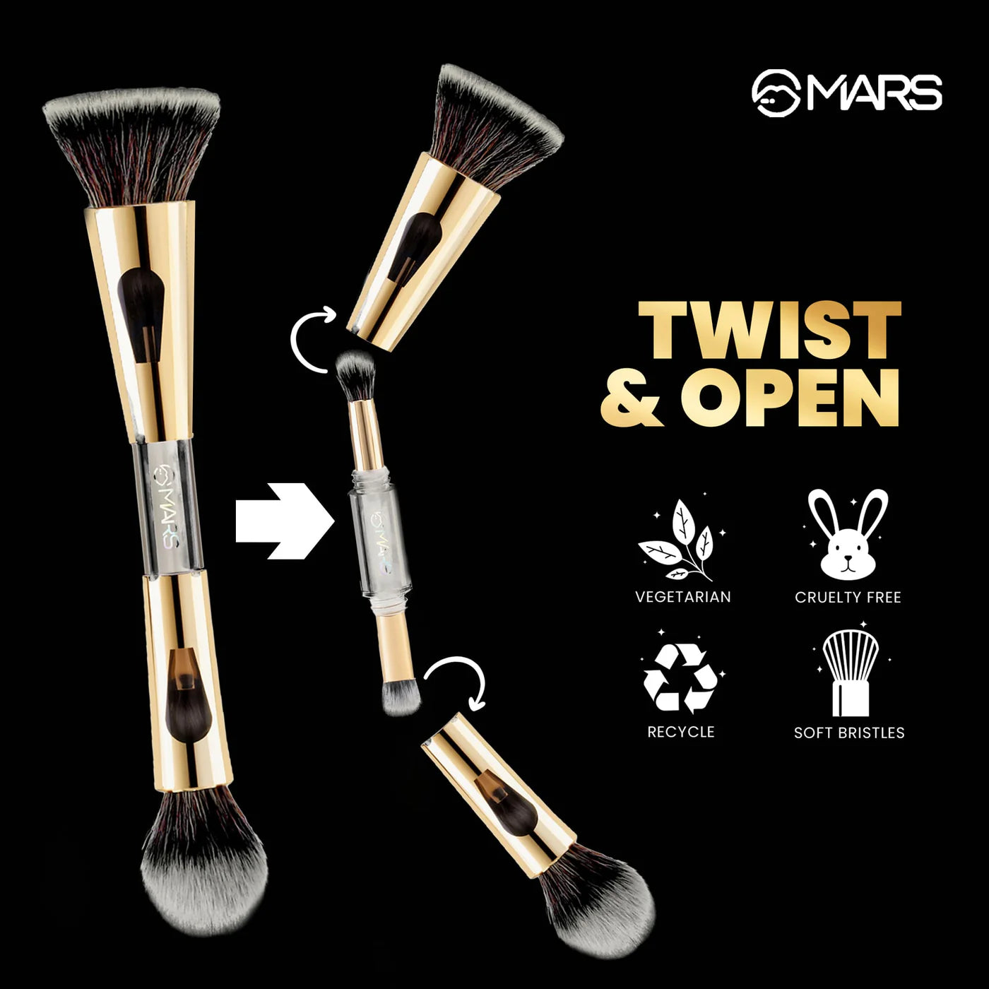 Mars - 4 in 1 Travel Brush