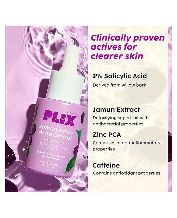 Plix - Jamun Active Acne Duo Dewy Serum & Juicy Cleanser