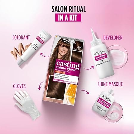 Loreal Paris - No Ammonia Casting Creme Gloss Conditioning Color [400 Dark Brown]