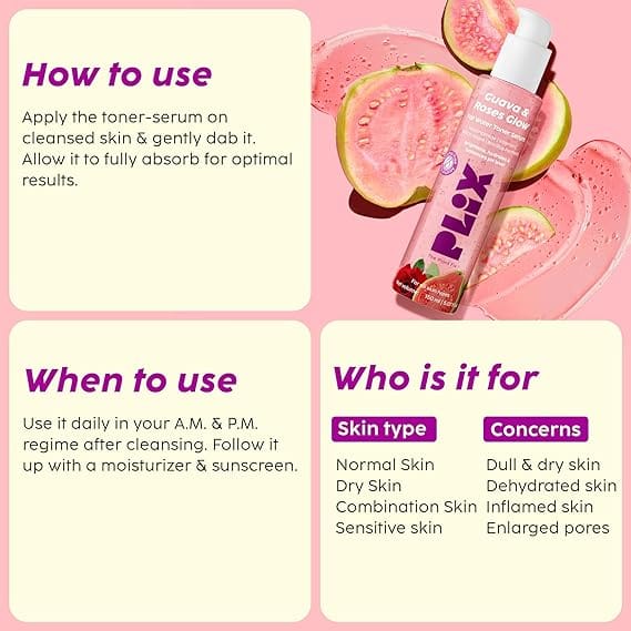 Plix - Guava & Roses Glow For Water Toner Serum (150Ml)