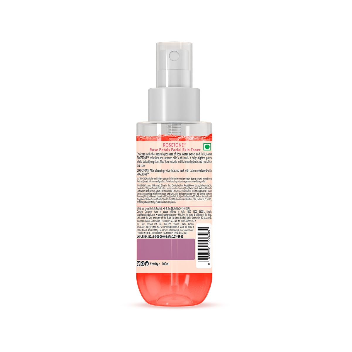 Lotus Herbals - Rosetone Rose Petals Facial Skin Toner (100ML)