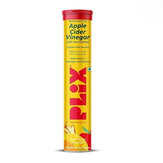 Plix - Apple Cider Vinegar Daily Fizzy To Manage Weight Mango Flavour Tablets (15N)