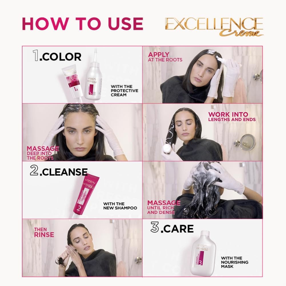 Loreal Paris - No Ammonia Excellence Creme Triple Care Color [3.16 Burgundy]