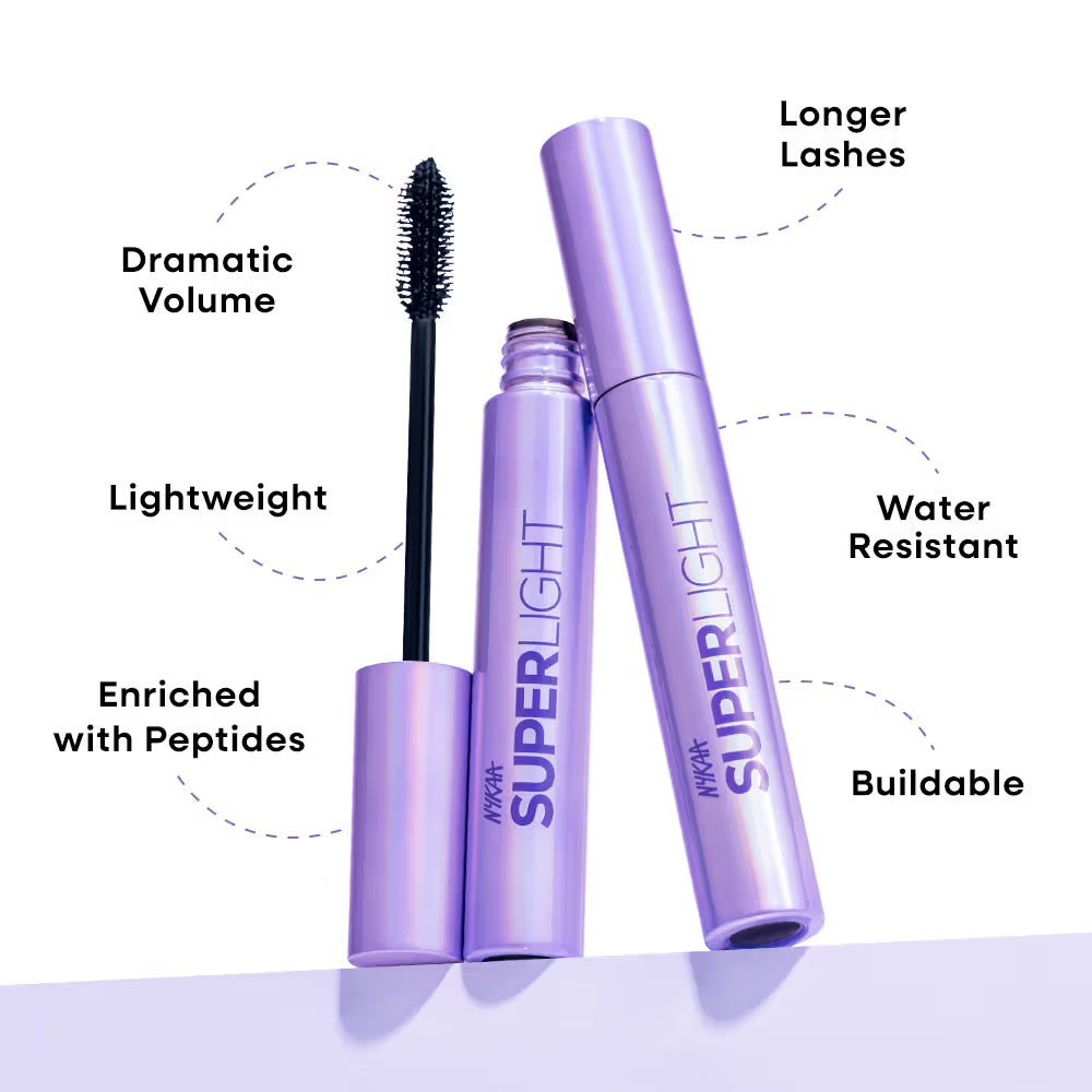 Nykaa - Super Light Valumizing Peptide Mascara Super Black (9ml)