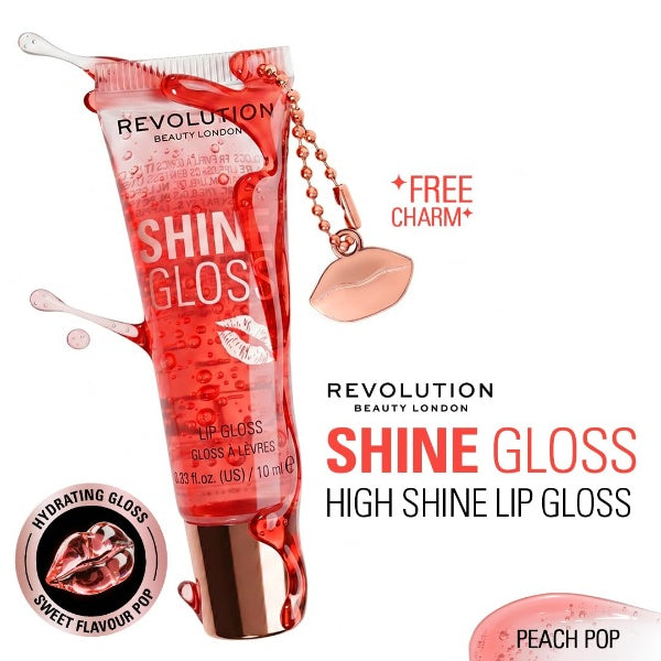 Revolution - Shine Gloss Lip Gloss Peach Pop (10ml)