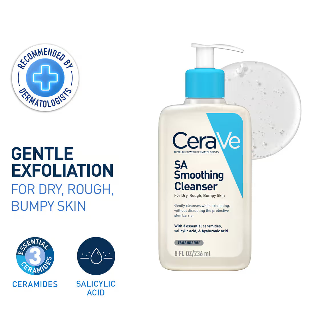 Cera Ve - Sa Smoothing Cleanser For Dry Rough Bumpy Skin (236ml)