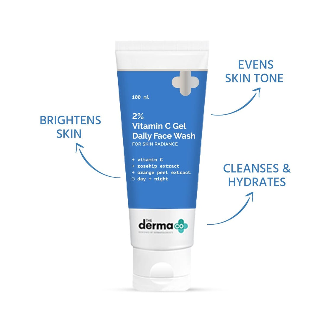 Derma - 2% Vitamin C Gel Daily Face Wash with Vitamin C & Rosehip (100mL)