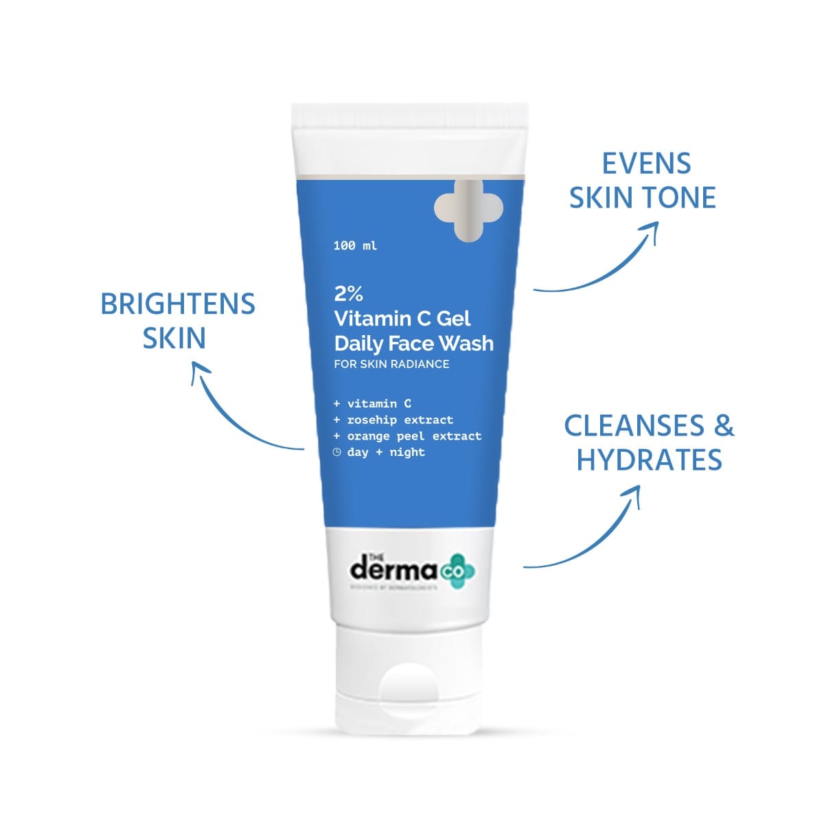 Derma - 2% Vitamin C Gel Daily Face Wash with Vitamin C & Rosehip (100mL)