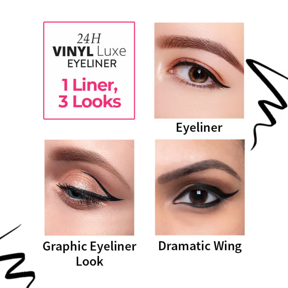Nykaa - 24H Vinyl Luxe Eyeliner Black Granite 001 (1.7ml)