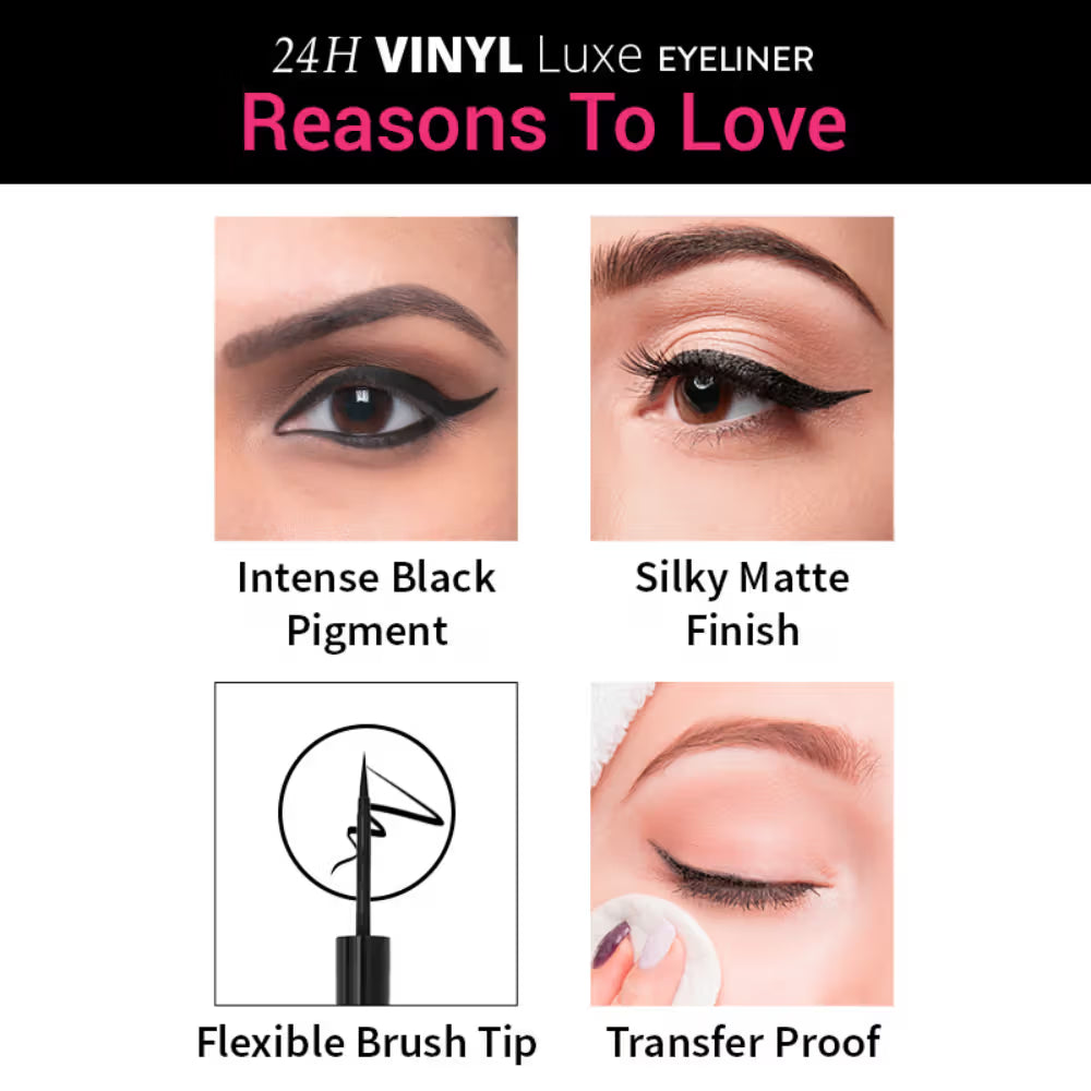 Nykaa - 24H Vinyl Luxe Eyeliner Black Granite 001 (1.7ml)