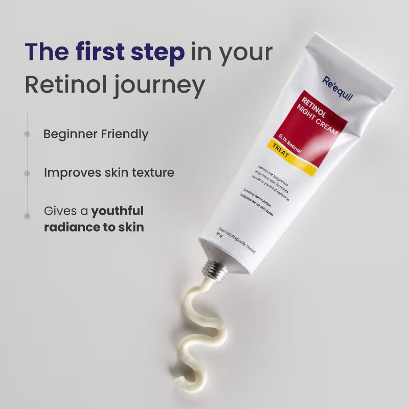 Re'equil - 0.1% Retinol Night Cream For Wrinkles & Skin Tightening 30g