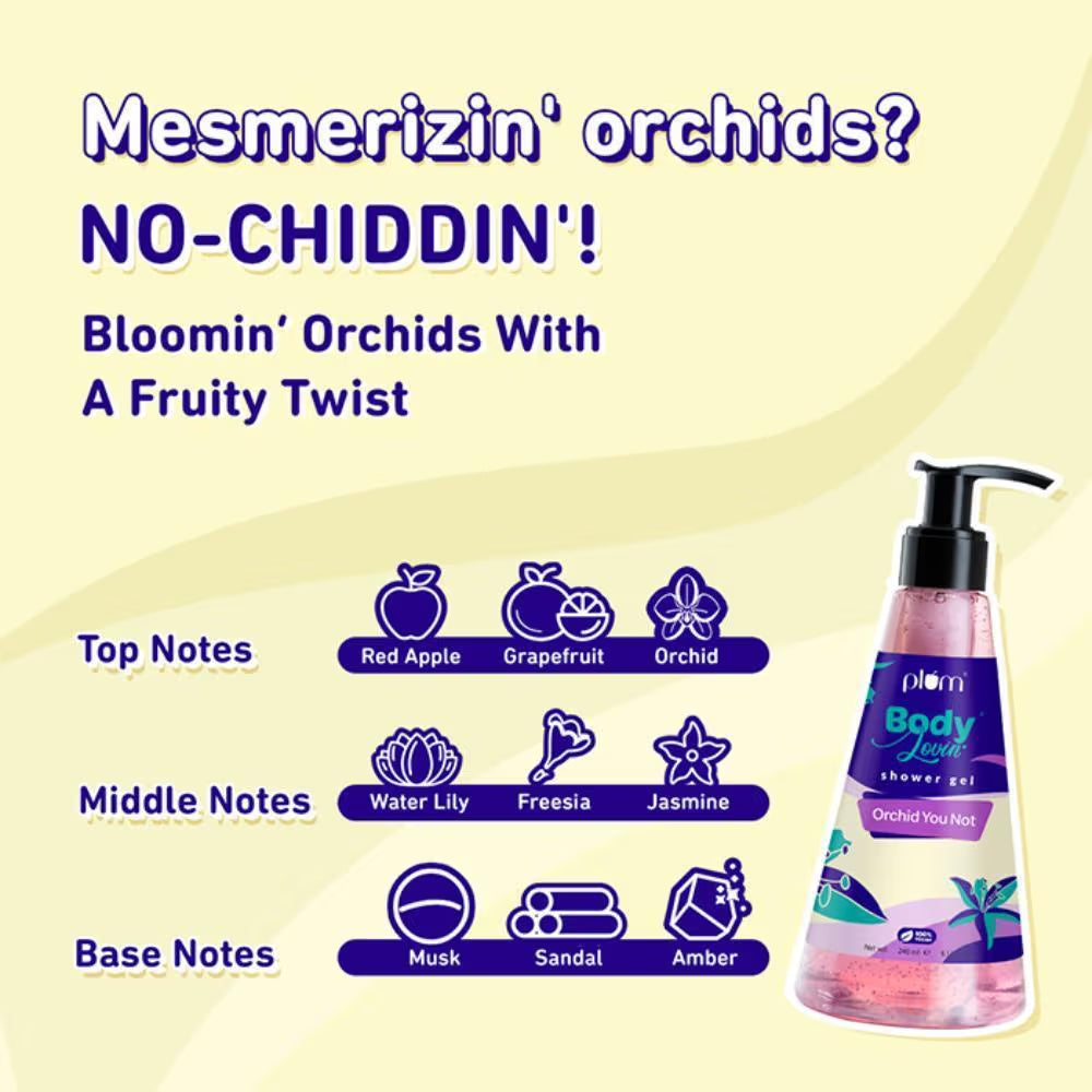 Plum BodyLovin' Orchid-You-Not Shower Gel - Fresh Floral SLS-Free Body Wash (240ml)