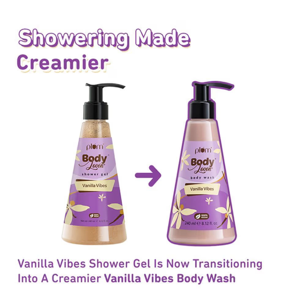 Plum BodyLovin' Vanilla Vibes Body Wash - Warm Vanilla SLS-Free (240ml)