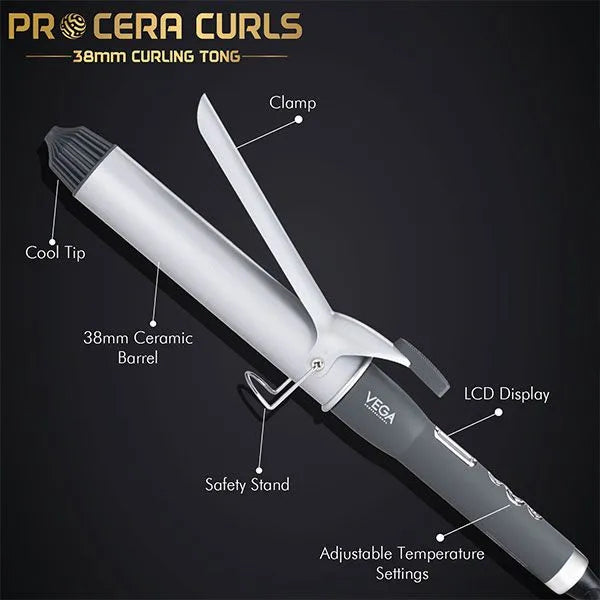 Vega – Pro Cera Curls 38mm  Hair Curler - (VPMCT 06)