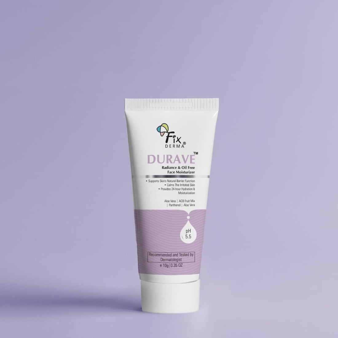 Fixderma - Durave Radiance & Oil Free Face Moisturizer with Probiotics Hydrating Moisturiser for Face  Aloe Vera Face Moisturizer For All Skin Type Face Moisturizer for Women & Men (50g)