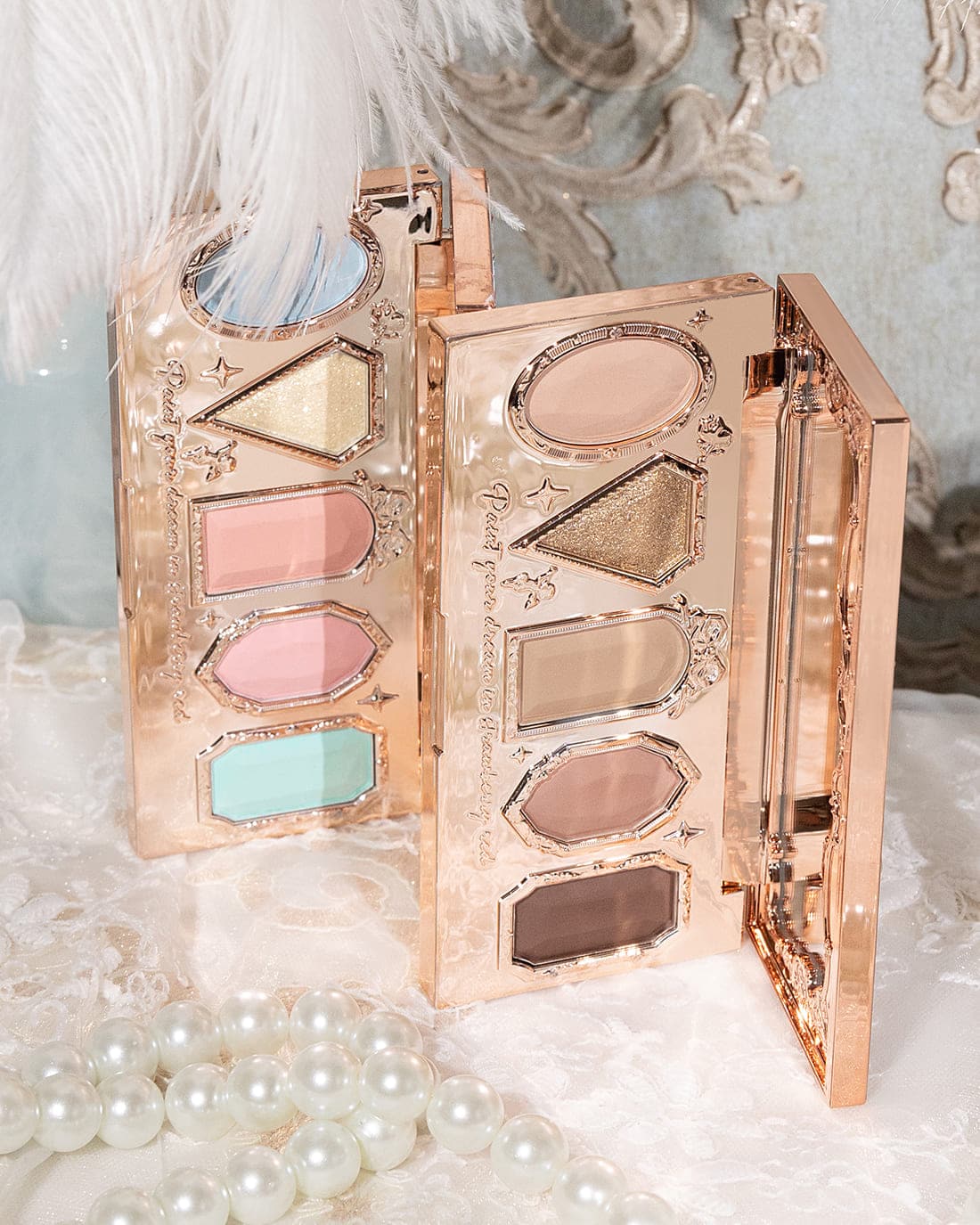 FLOWER KNOWS – STRAWBERRY ROCOCO 5 COLOR EYESHADOW PALETTE (01 Ice-cream Latte)