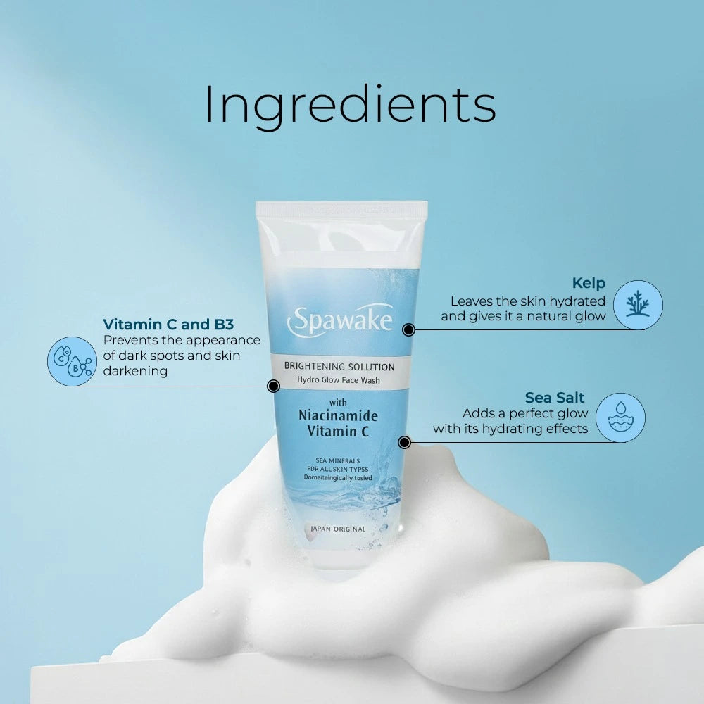 Spawake - Brightening Solution Hydro Glow Face Wash With Niacinamide Vitamin C (100g)
