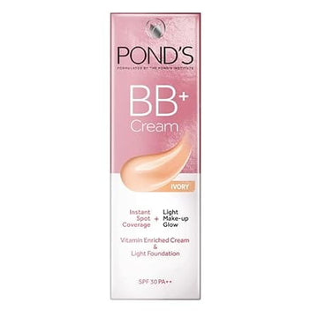 POND'S - Bb+ Cream For All Skin Types,Ivory Lightweight Natural Foundation & Light Foundation,Spf 30 Pa++,Instant Spot Coverage (18g)