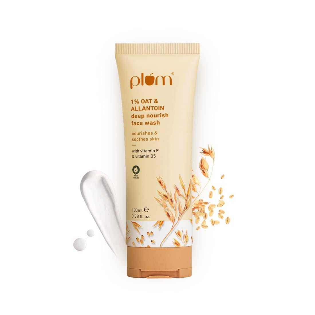 Plum - Oat & Allantoin Deep Nourish Face Wash | with Vitamin F & B5 (100mL)