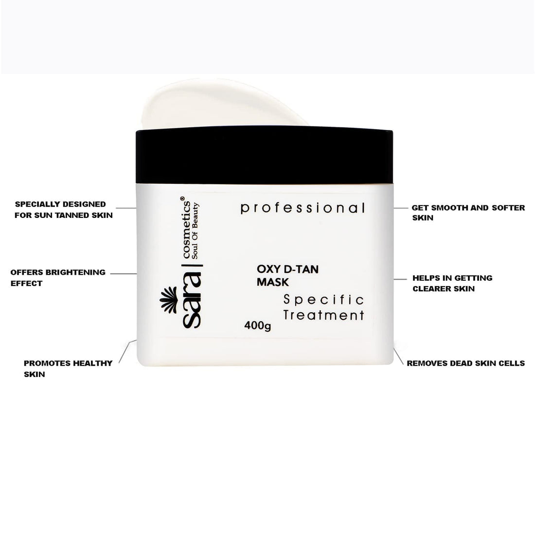 SARA - SOUL OF BEAUTY Oxy D-Tan Mask Cream for Tan Removal (400g)