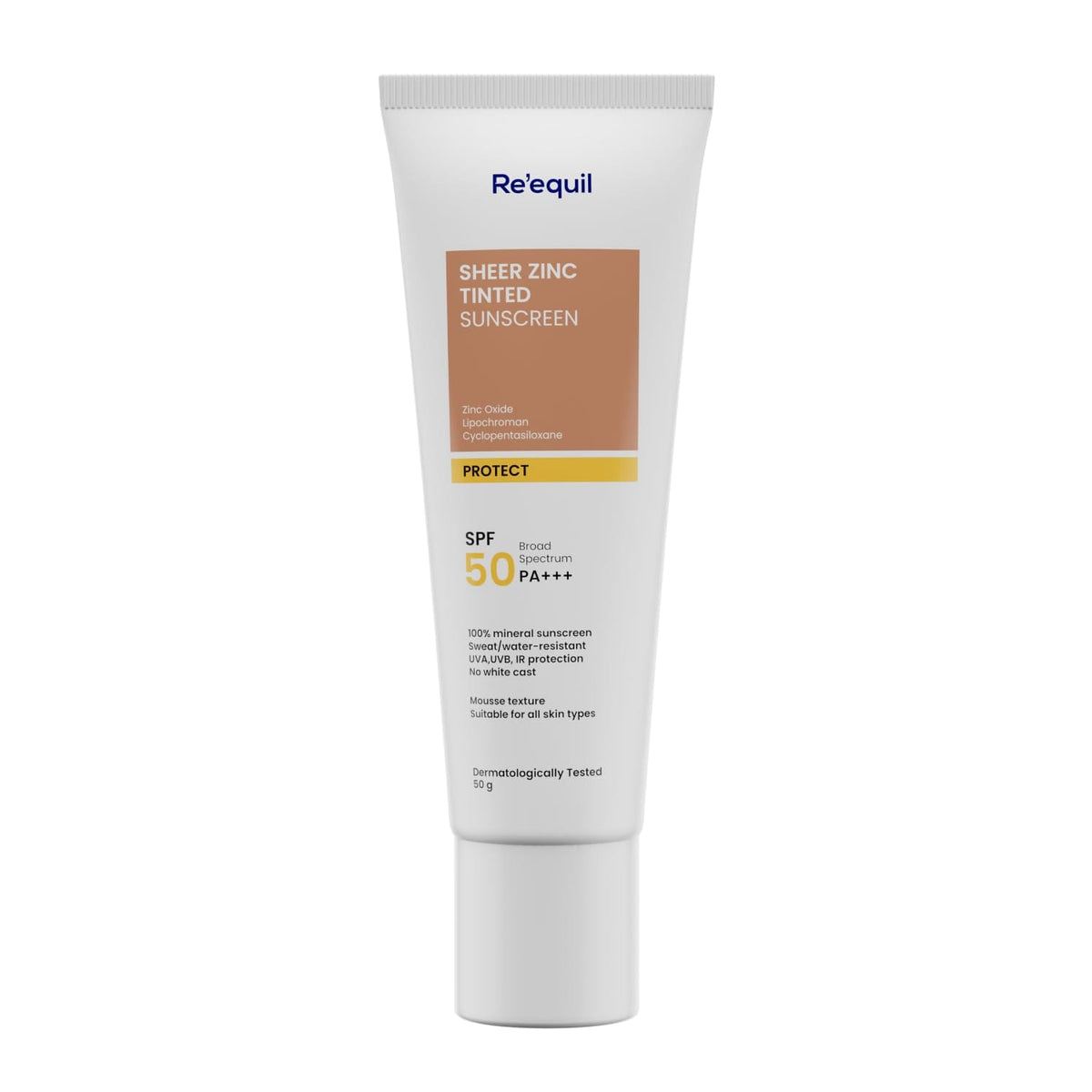 Re'equil - Sheer Zinc Tinted Sunscreen, 100% Mineral-Based Sunscreen