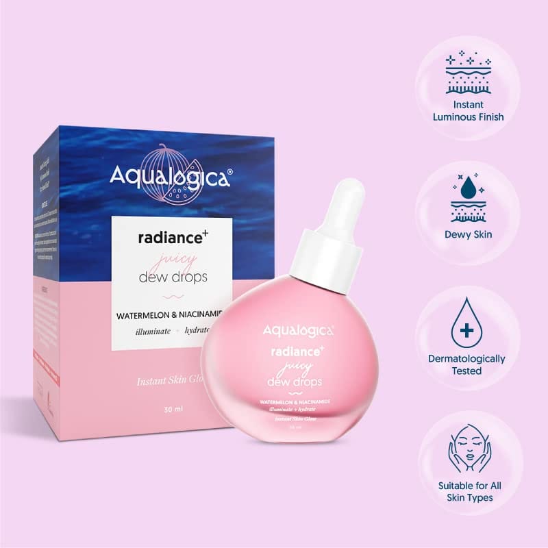 Aqualogica - Radiance+ Juicy Dew Drops with Watermelon and Niacinamide (30mL)