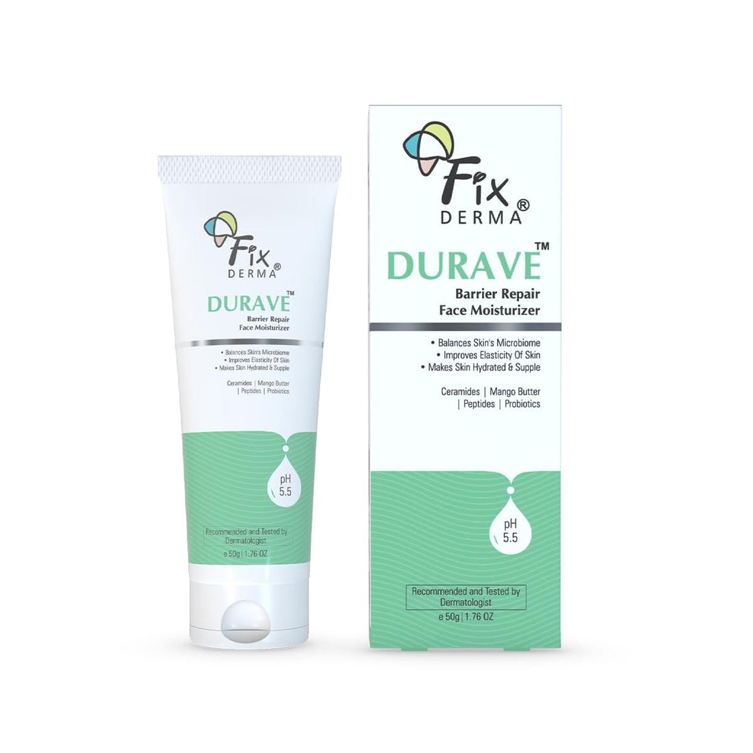Fixderma - Durave Ceramide Moisturizer for Face with Peptide & Mango Butter  Barrier Repair Moisturizer Face Moisturizer for Women & Men For All Skin Type (50g))