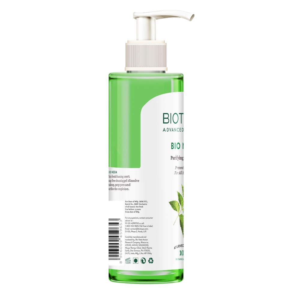 Biotique - Bio Neem Purifying Face Wash Prevents Pimples For All Skin Types (200mL)