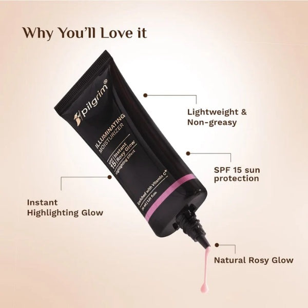 Pilgrim Illuminating Moisturizer Spf15 Rosy Glow (30ml)